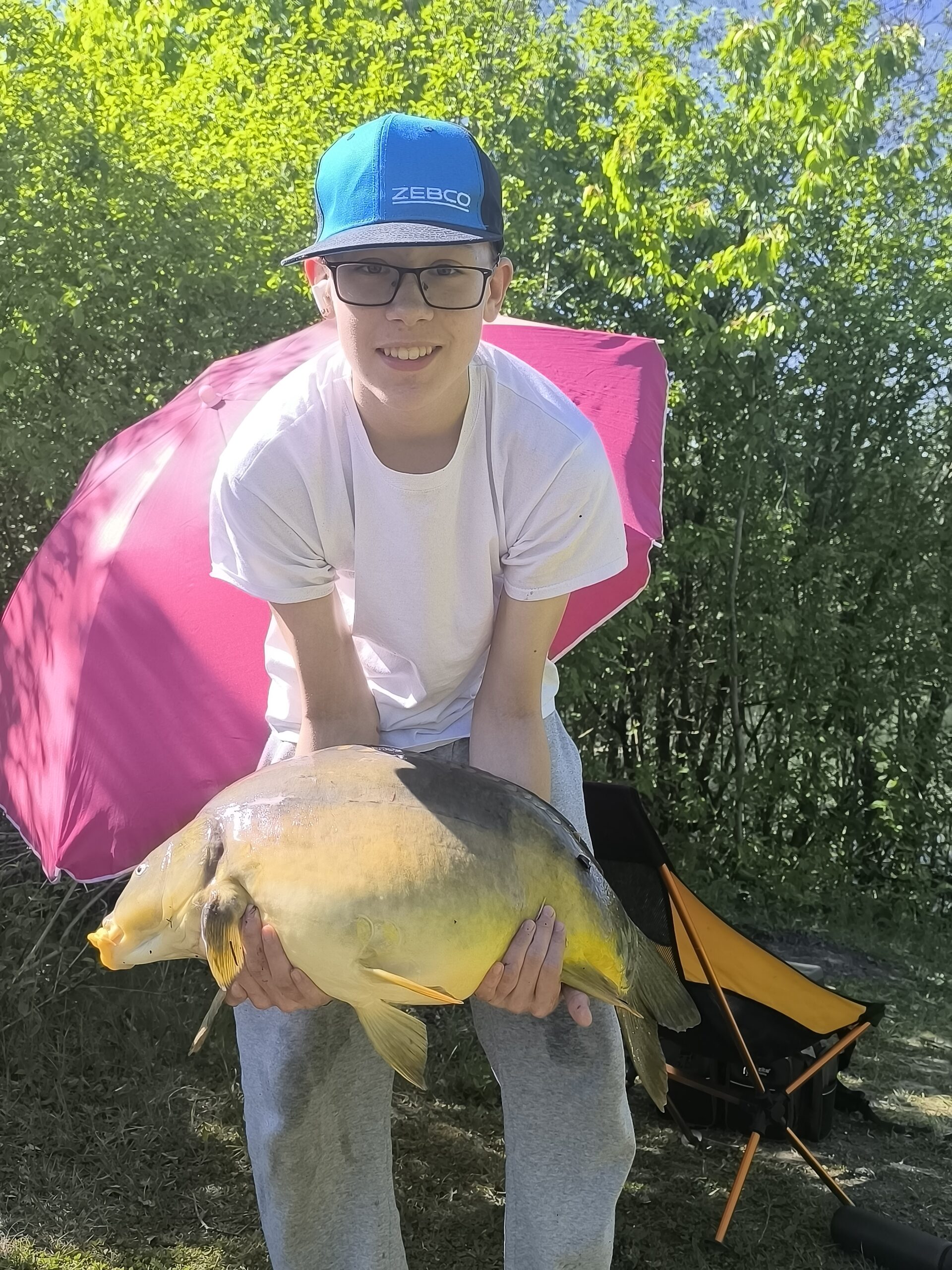 Joschua Torsten Schelske Spiegelkarpfen mit 74cm auf Boilie 02.05.226